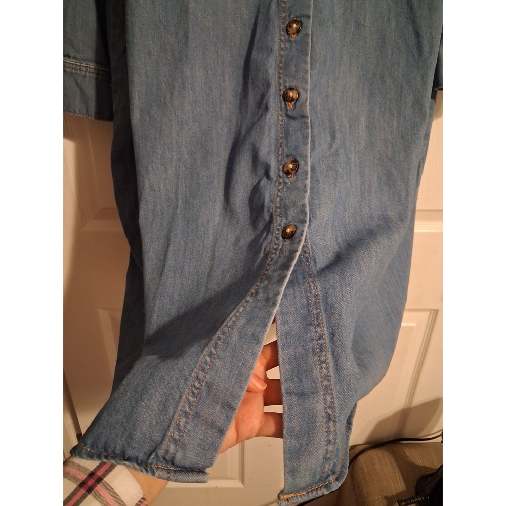 Lane Bryant Plus 3X 100% Cotton Chambray Denim Shirt Dress Belt Western Capsule - Picture 5 of 16